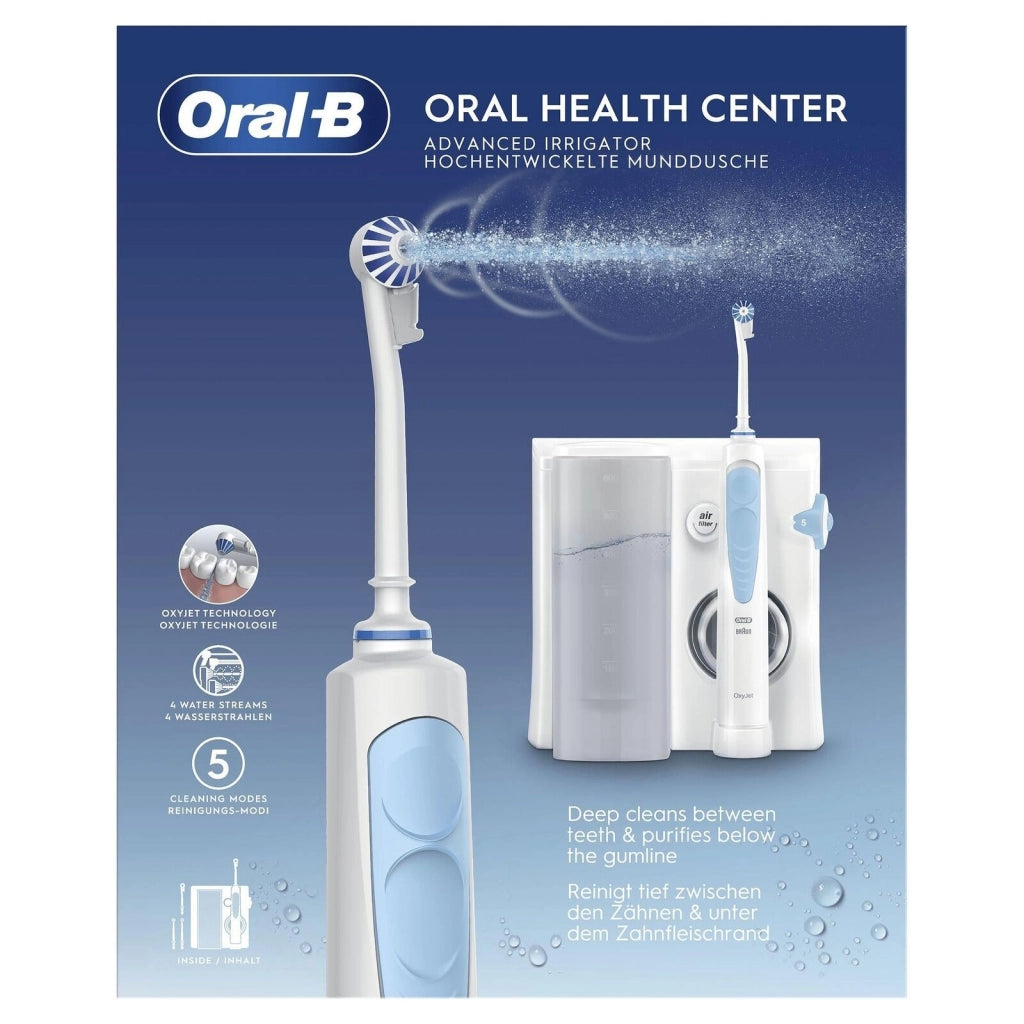 Oral-B Idropulsore Health Center Avanzato Tecnologia Oxyjet 5 Modalita' 600 ml 4 Beccucci colore Bianco