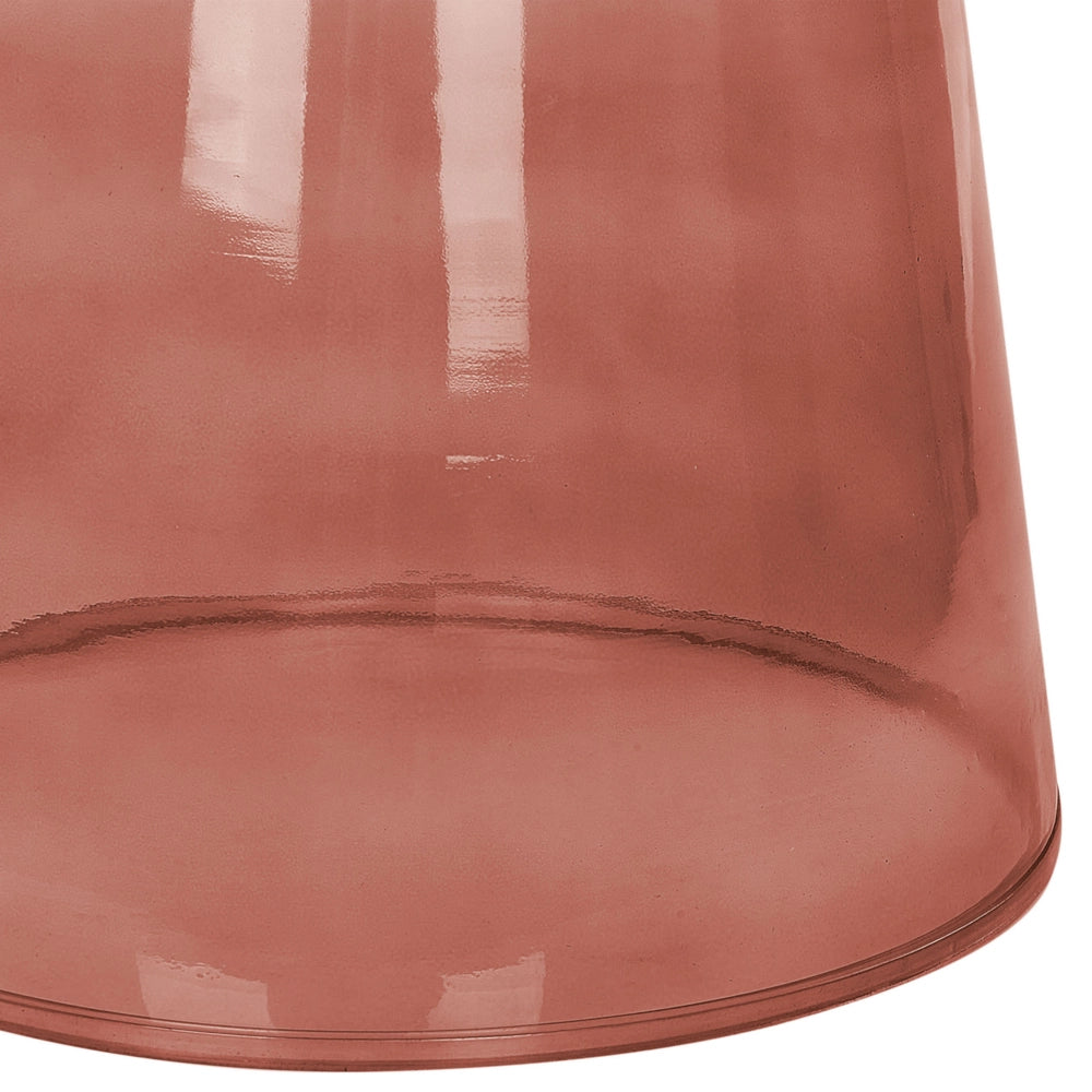 Set di 2 Tavoli da caffè in vetro trasparente rosso moderno di forma ovale design moderno contemporaneo