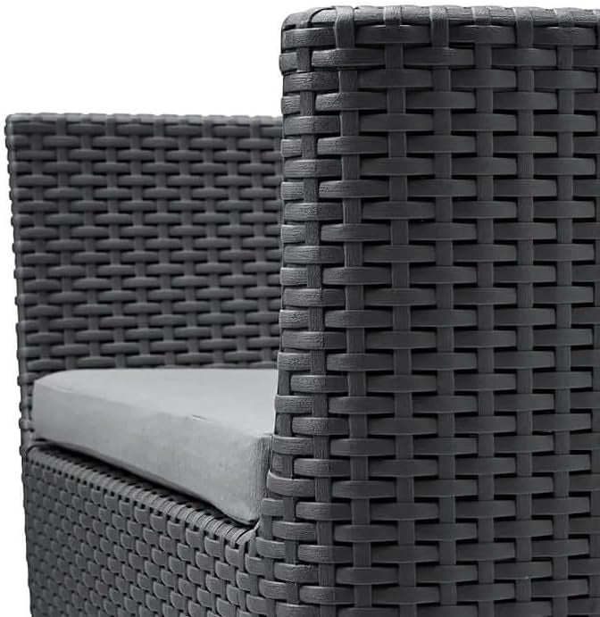 Salottino da Esterno Salemo Lounge Set 4 Pezzi in Resina Effetto Rattan con Tavolino Contenitore e Cuscini Colore Graphite Keter