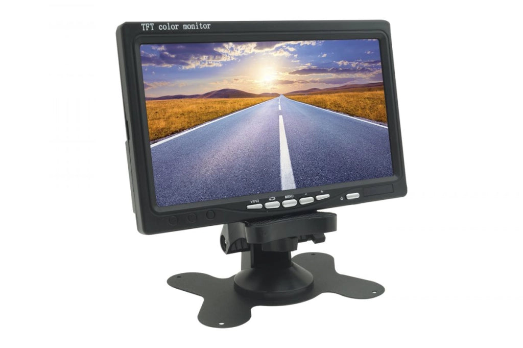 MONITOR VIDEO LCD 7 TFT POLLICI 2 INGRESSI VIDEO AUTO CASA CAMPER TVCC MONITOR