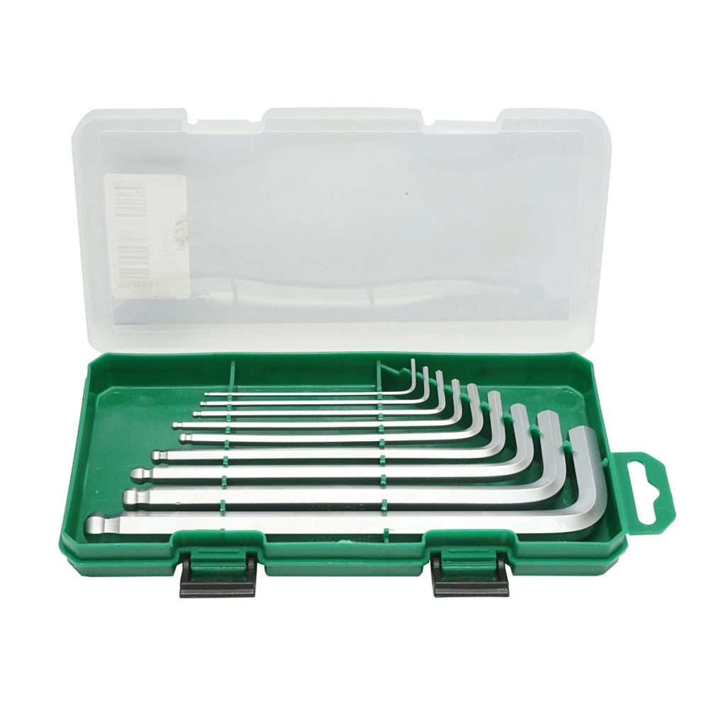 Set di 9 chiavi esagonali da 1,5 a 10 mm con braccio lungo e punta a sfera