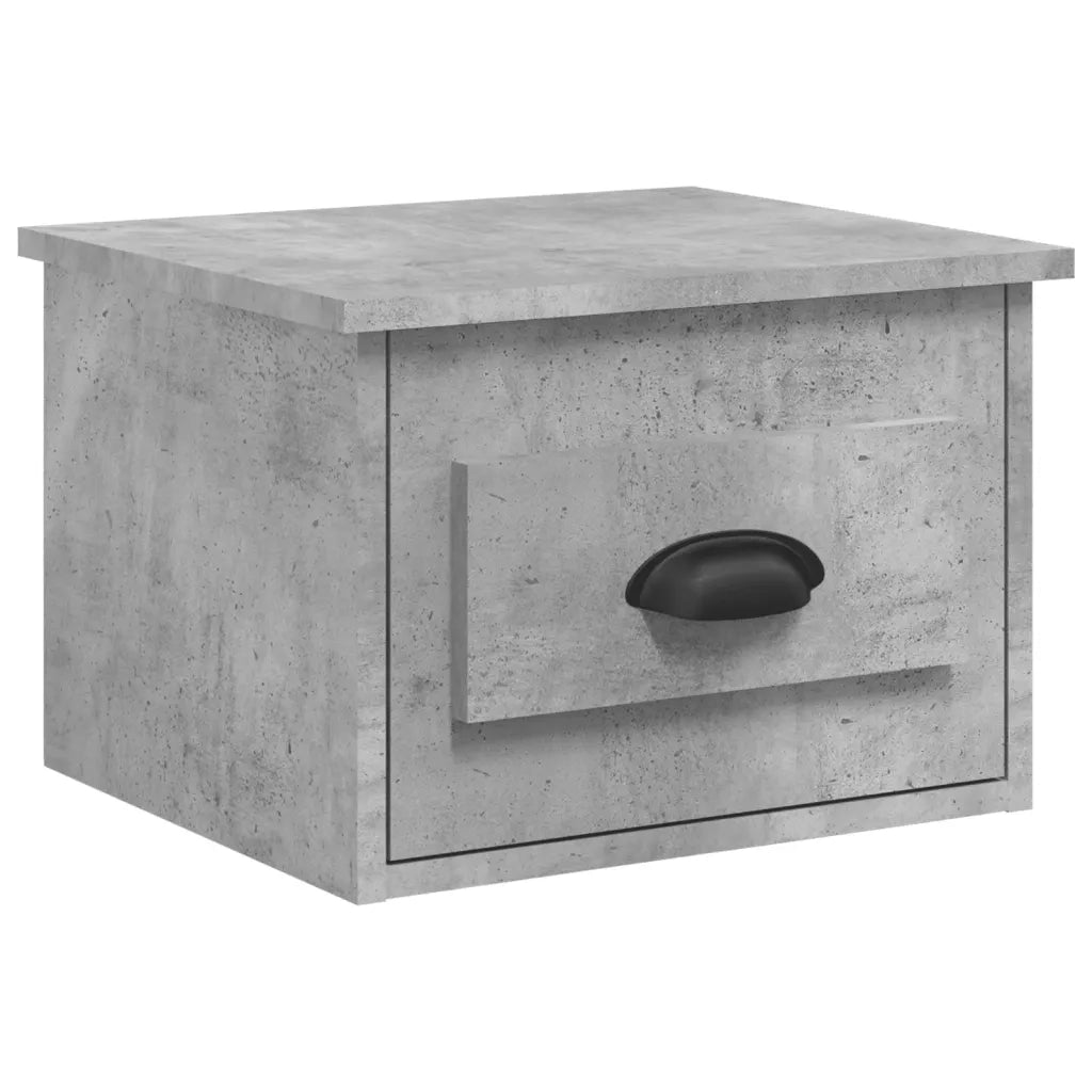 Set di 2 Comodini | Armadio da Notte | Mobiletto da notte a Parete Grigio Cemento 41,5x36x28 cm