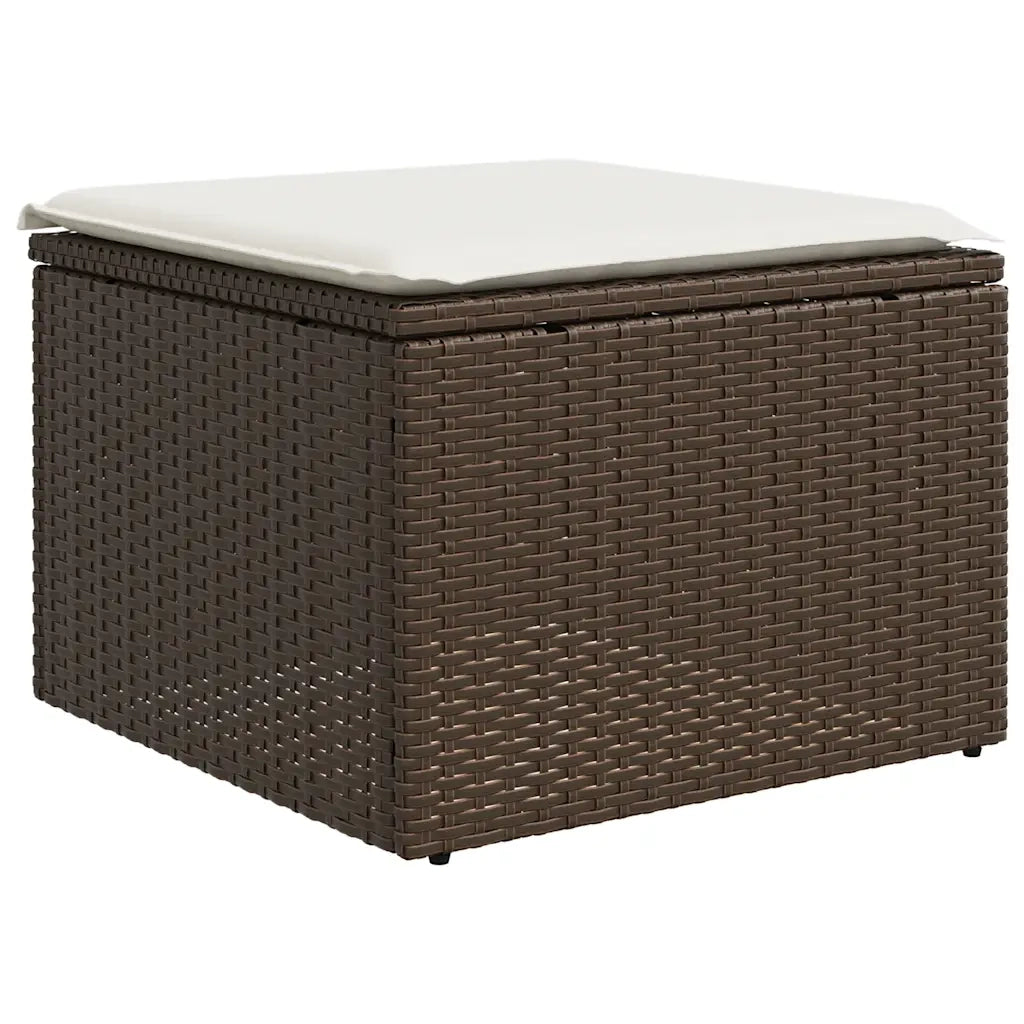 Set Divani da Giardino 11 pz con Cuscini Polyrattan Marrone 3218303