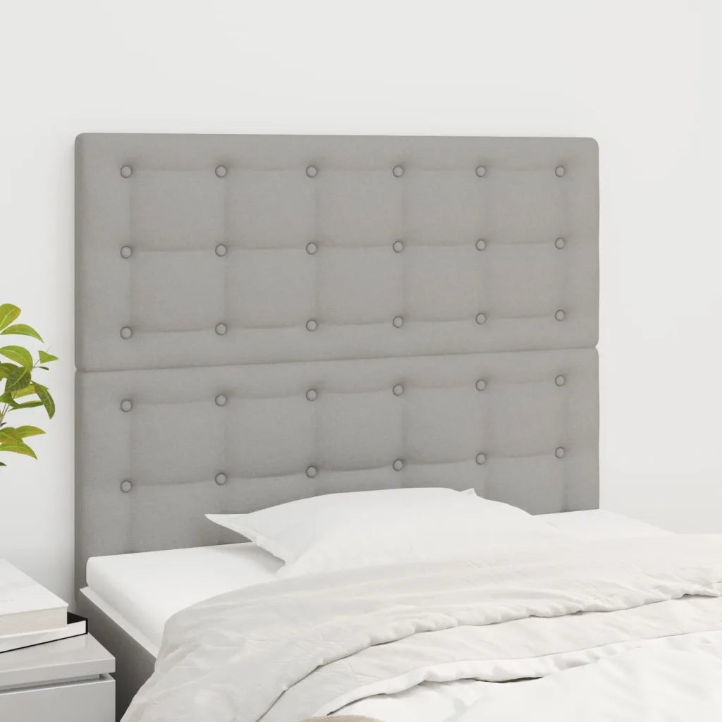 Testiera | Testata Grigio Chiaro 100x5x118/128 cm Tessuto