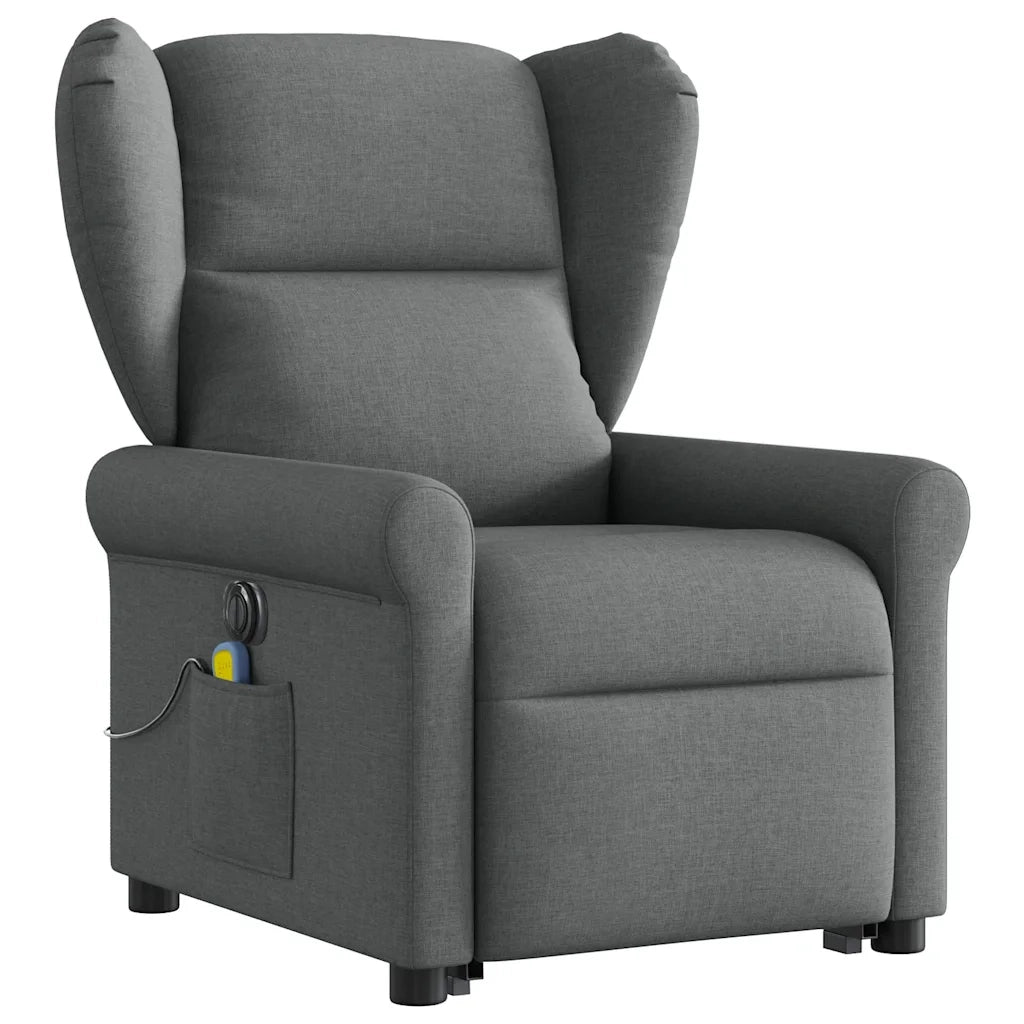 Poltrona Alzapersona Massaggi Elettrica Grigio Scuro Tessuto 3303405