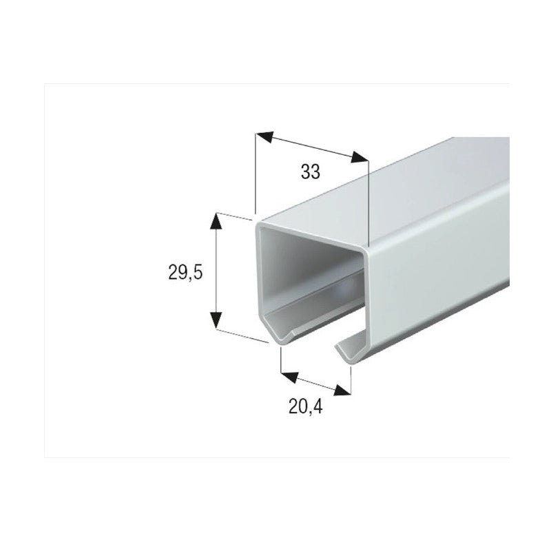 Binario Monorotaia MR3 in Ferro Zincato, Lunghezza 100cm - Perfetto per Teli in PVC, Tettoie, Gazebi, Pergole e Capanni