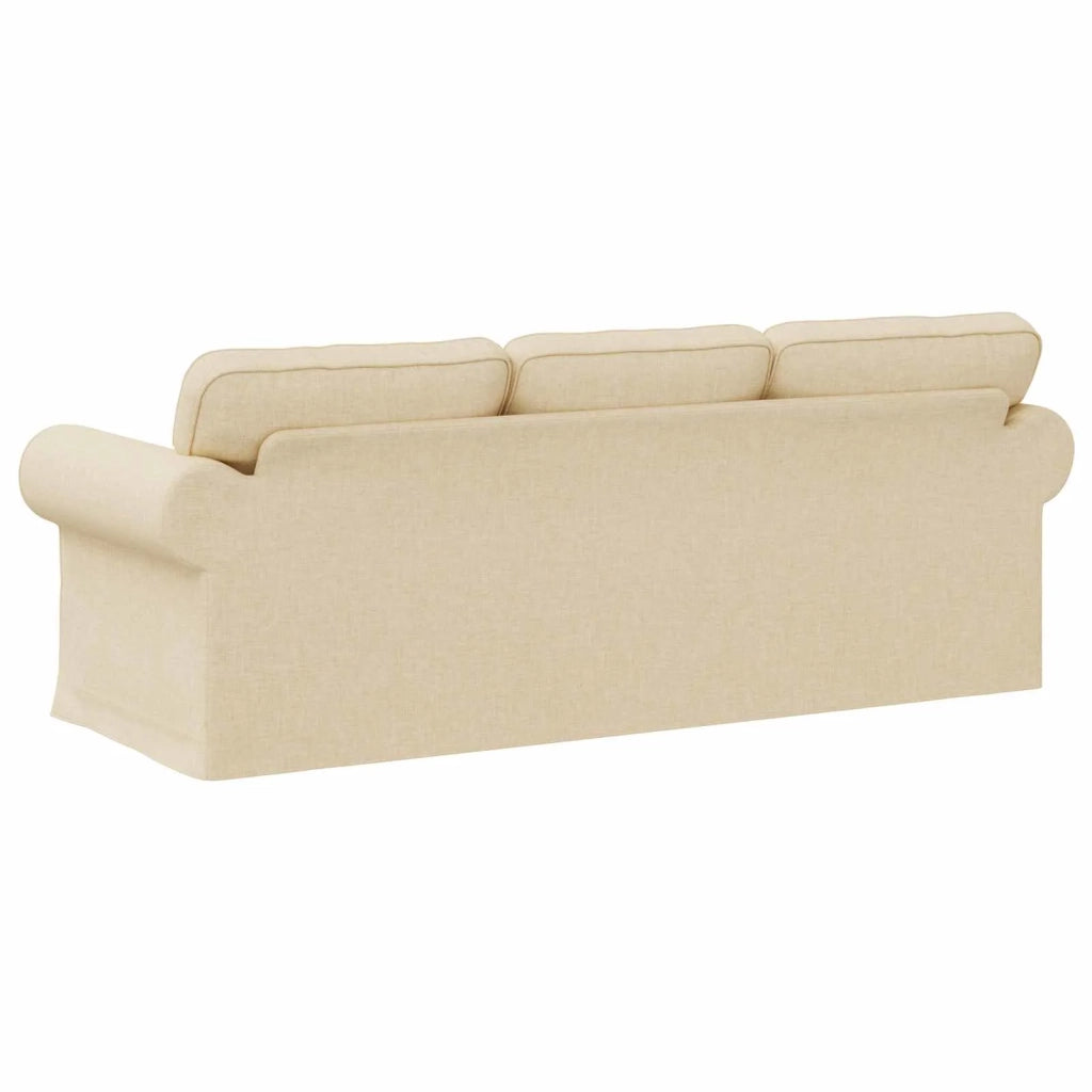 Divano Crema 215 x 82 x 80 cm Tessuto