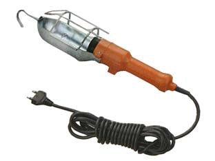 LAMPADA DA MECCANICO IN METALLO PORTATILE- - mt.10 di cavo bipolare 2x0,75 - 1 blister SYNTESY