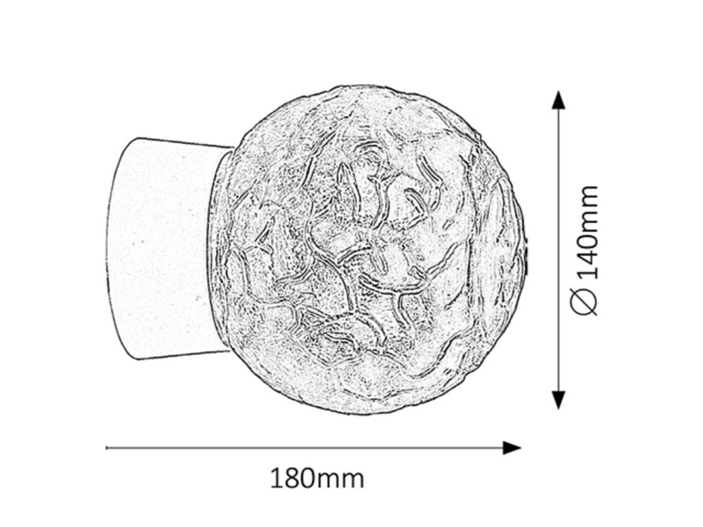 Applique da parete Grace sfera vetro bianca E27 Rabalux 2431