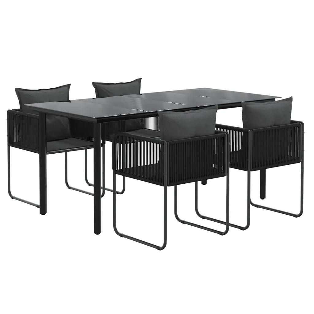 Set da Pranzo da Giardino 5 pz Nero 3156496