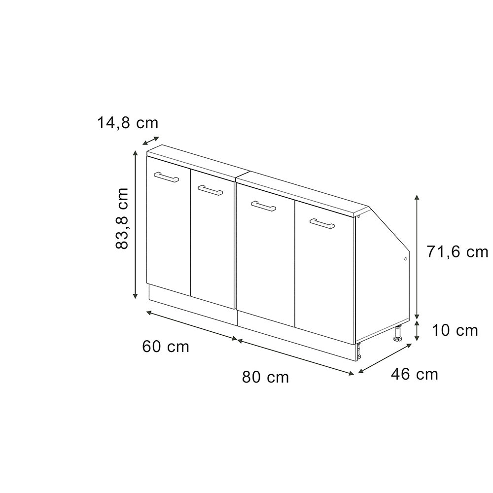 Set di mobili sottotetto Rion Sonoma/Bianco Set di 2 Vicco