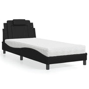Letto Viana con Materasso Nero 90x190 cm in Similpelle