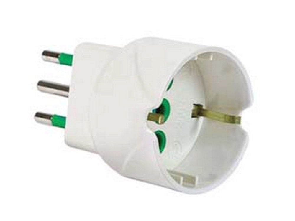 10pz adattatore schuko 2 poli + terra 10a bianco "linea garanti" - bianco 82600- cod:ferx.fer419789