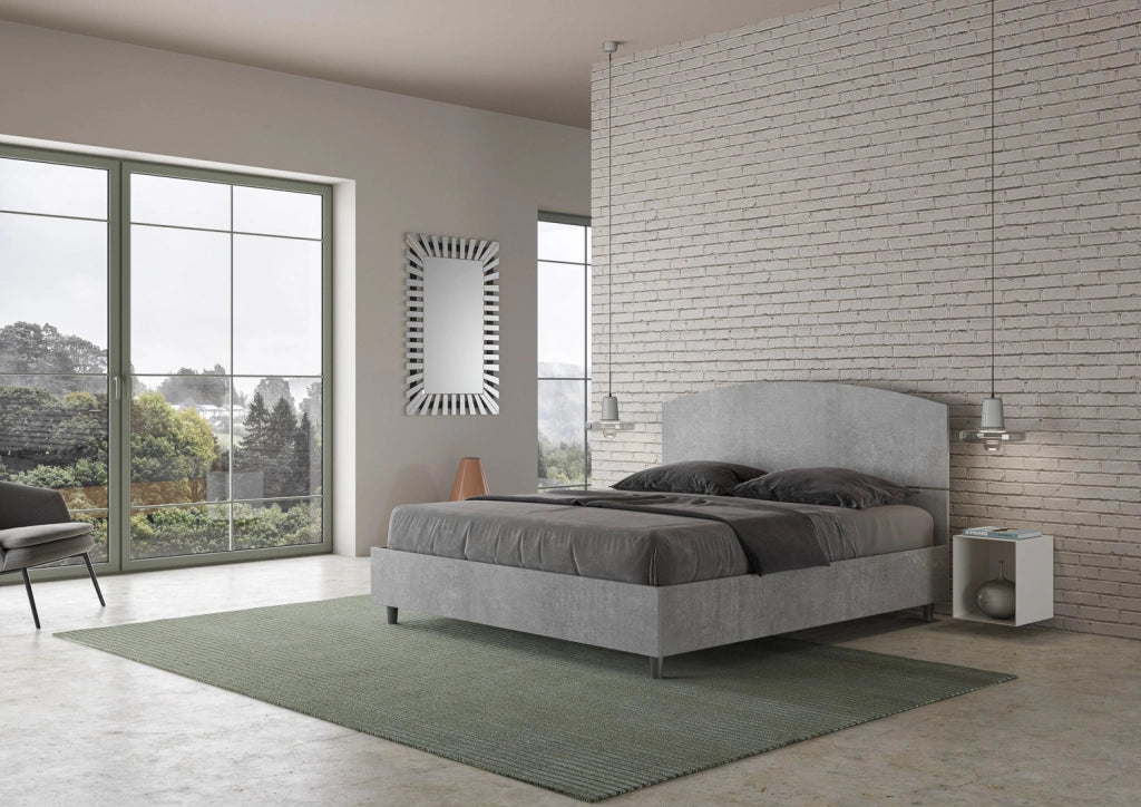BS COM Letto matrimoniale contenitore 160x190 cemento
