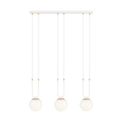 Lampadario Emibig Glam 3 luci E14 bianco oro opale