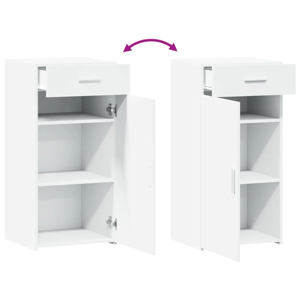 Buffet credenza cassettiera mobile contenitore organizer per cucina soggiorno salotto 45 x 42,5 x 93 cm legno composito bianco 02_0030316