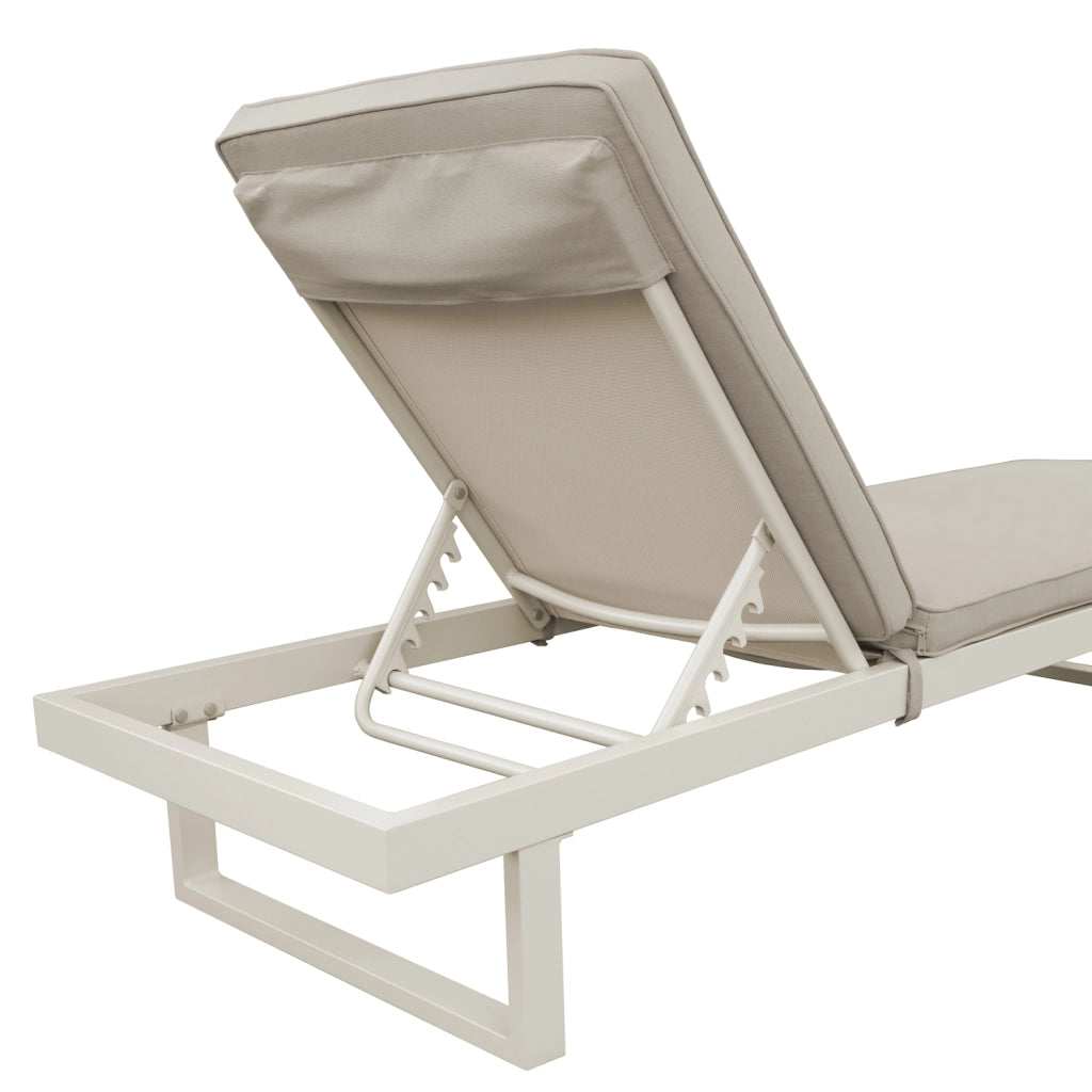 Lettino PALOMINOS in alluminio con cuscino beige