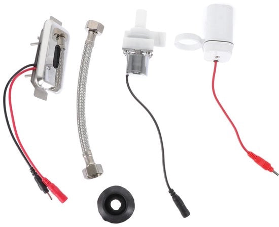 Urinoir con Sensore di Spoletta Senza Contatto - Set di Spoletta per Urinoir Automatico - Installazione Facile - Dimensioni 8,5 x 5 x 3 cm - Portata di Detezione 50 cm - Materiale Resistente Polimero/Acciaio Inossidabile - Spoletta per Urinoir