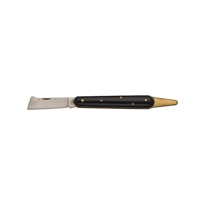 Due Buoi 202P SP OT Coltello da Innesto Lama in Acciaio al Carbonio e Spatola in Ottone colore Nero