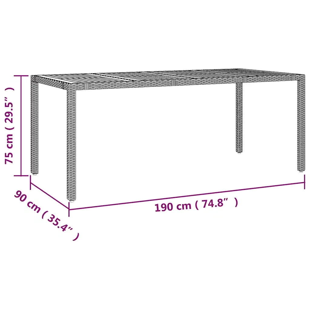Set da Bistrò da Giardino 7 pz con Cuscini Nero in Polyrattan 3277131