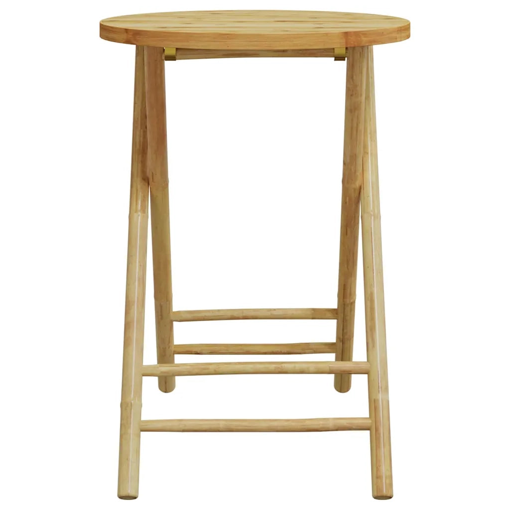Set da Bistrot Pieghevole 3pz con Cuscini Grigio Scuro Bambù 365874