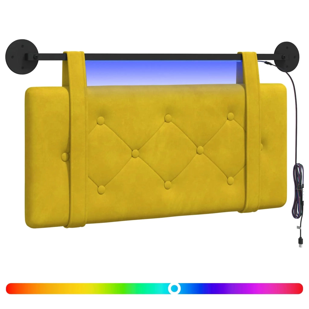 Testiera sospesa Con luce LED Giallo Velluto 3424063