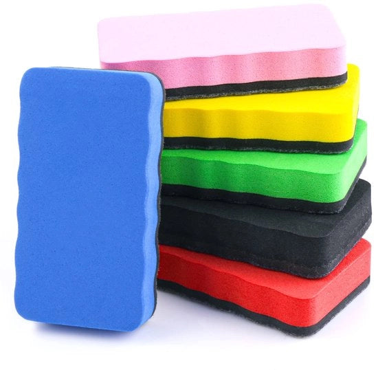 Set di gomme da disegno magnetiche per lavagna bianca, 6 pezzi di gomma per lavagna bianca colorata con cuscinetto morbido, gomme per lavagna bianca magnetiche, cancellatore per lavagna per classe, ufficio, casa (6 colori)