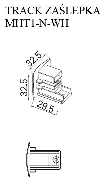 Tappo terminale copertura binario trifase bianco Maxlight
