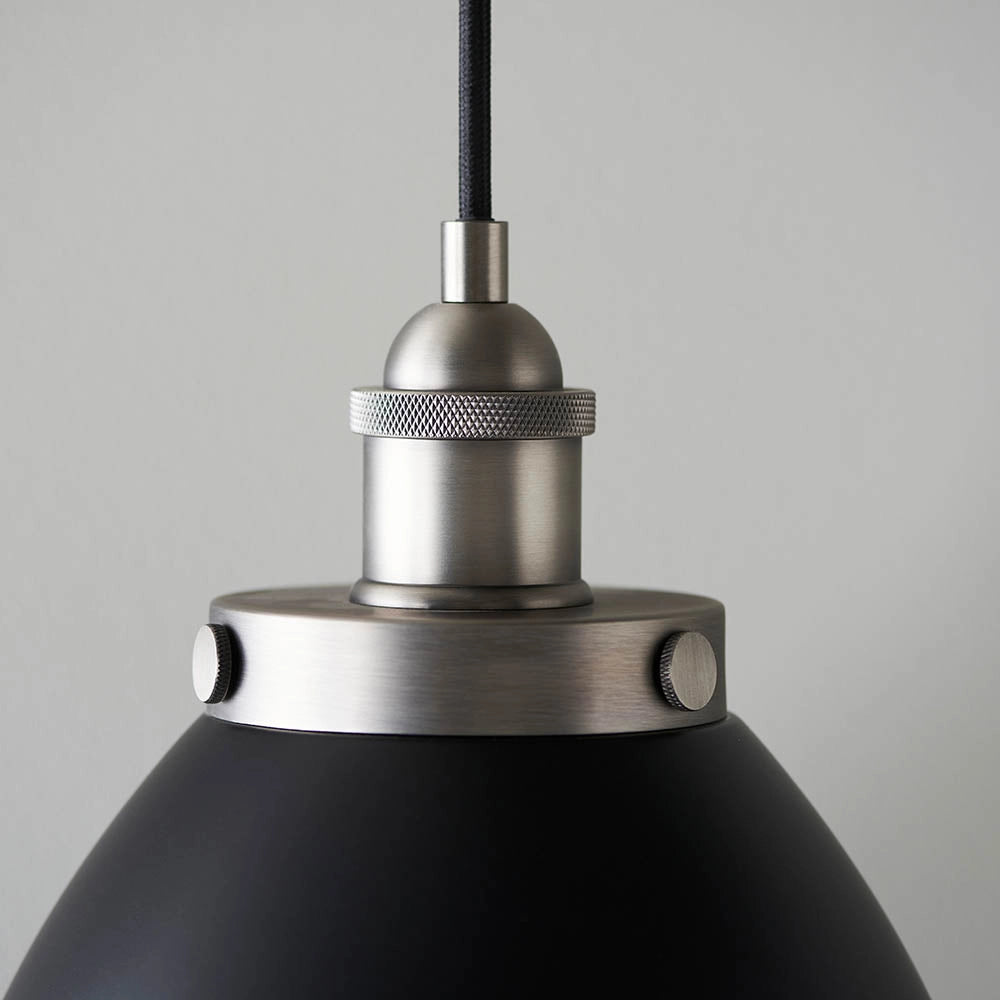 Lampada a sospensione industriale nera Ø24 E27 Franklin