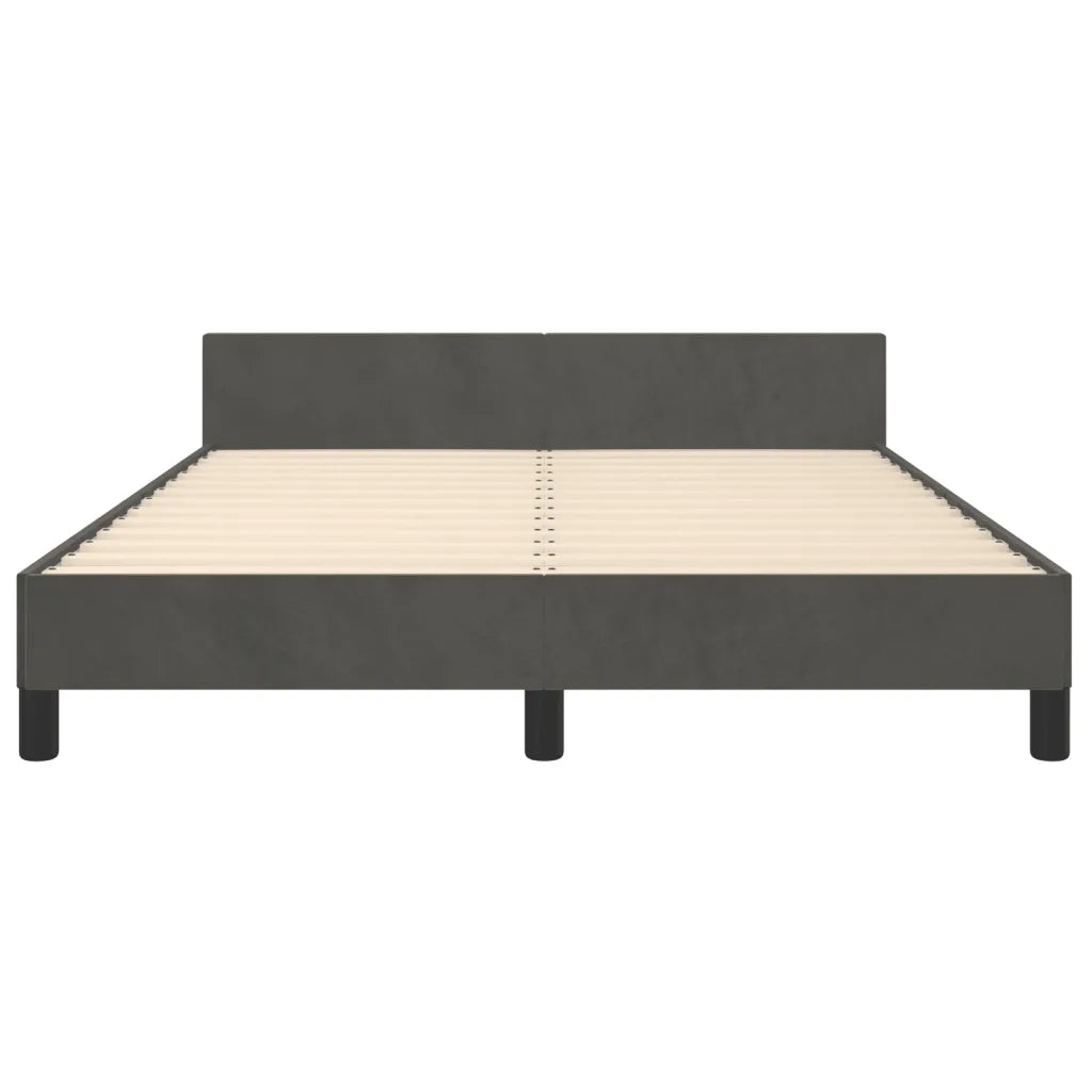 Giroletto senza Materasso Grigio Scuro 140x190 cm Velluto