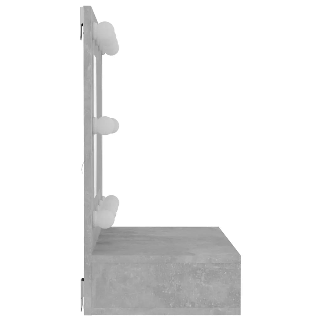 Mobile a Specchio con LED Grigio Cemento 60x31,5x62 cm 808886
