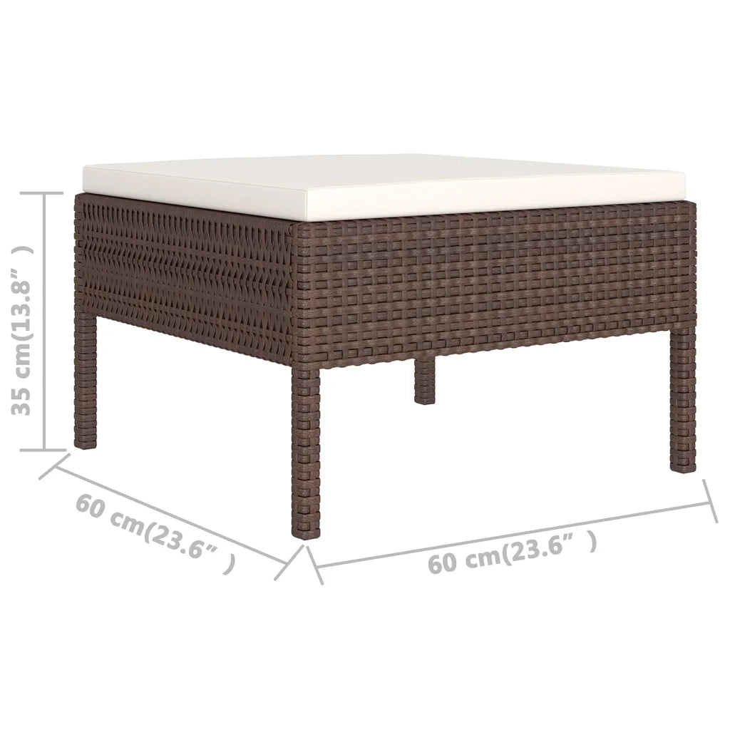 Set Divani da Giardino 6 pz con Cuscini in Polyrattan Marrone 3094371