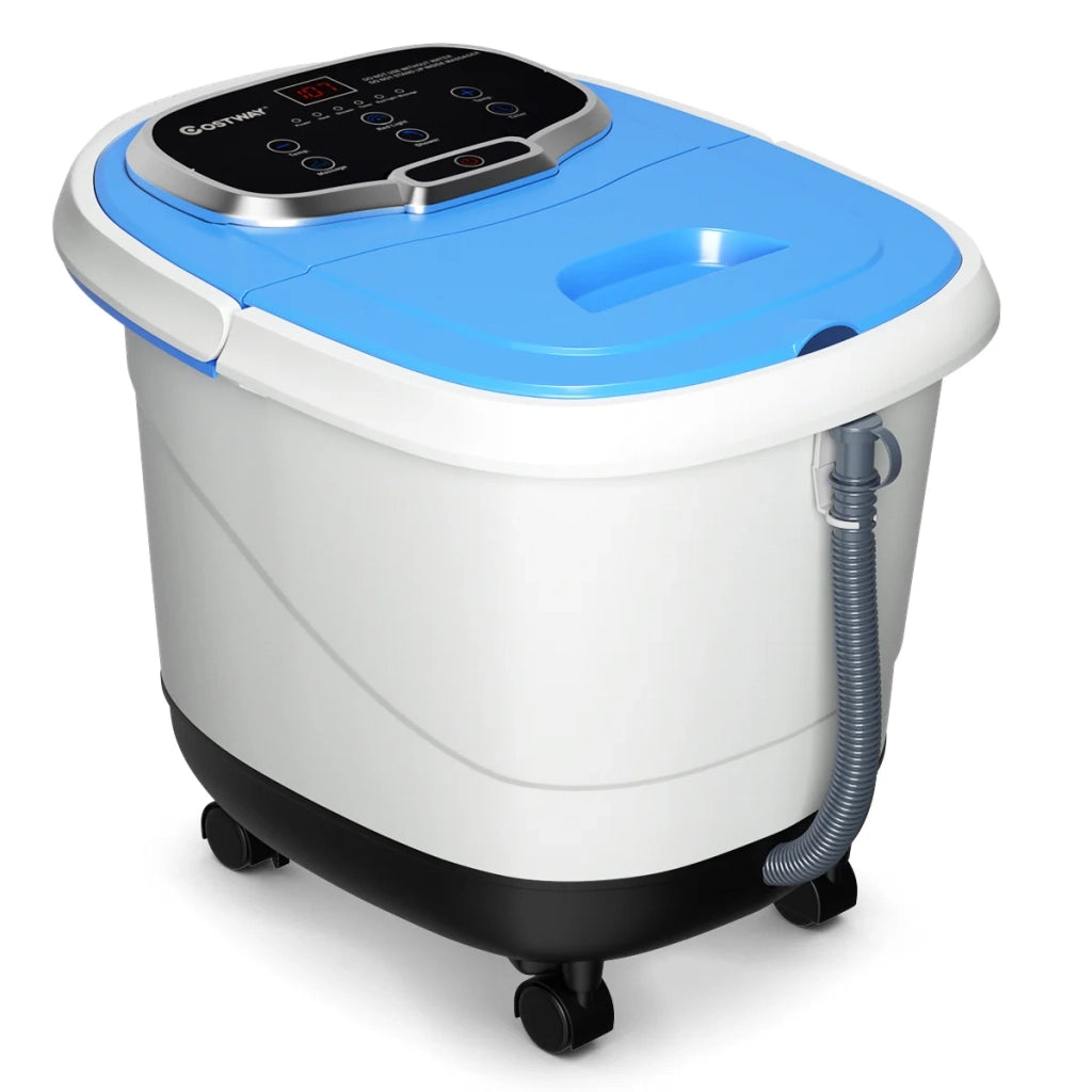 Pediluvio con funzione doccia 44 x 36 x 36 cm 6 rulli massaggianti ergonomici design PP blu 20_0010497