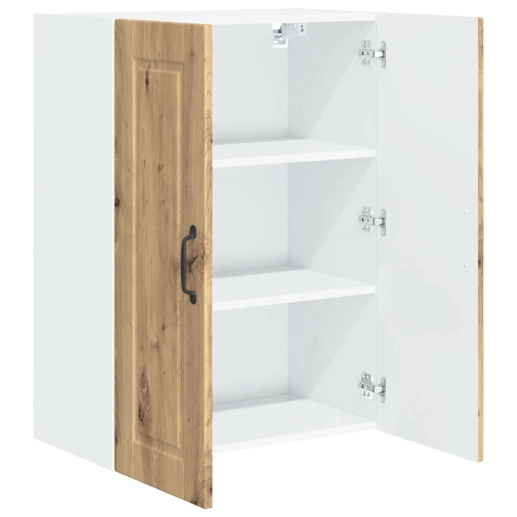 Mobile da cucina moderno a parete con pratico vano contenitore 60 x 31 x 80 cm realizzato in legno di rovere ingegnerizzato finitura artigianale 02_0054397