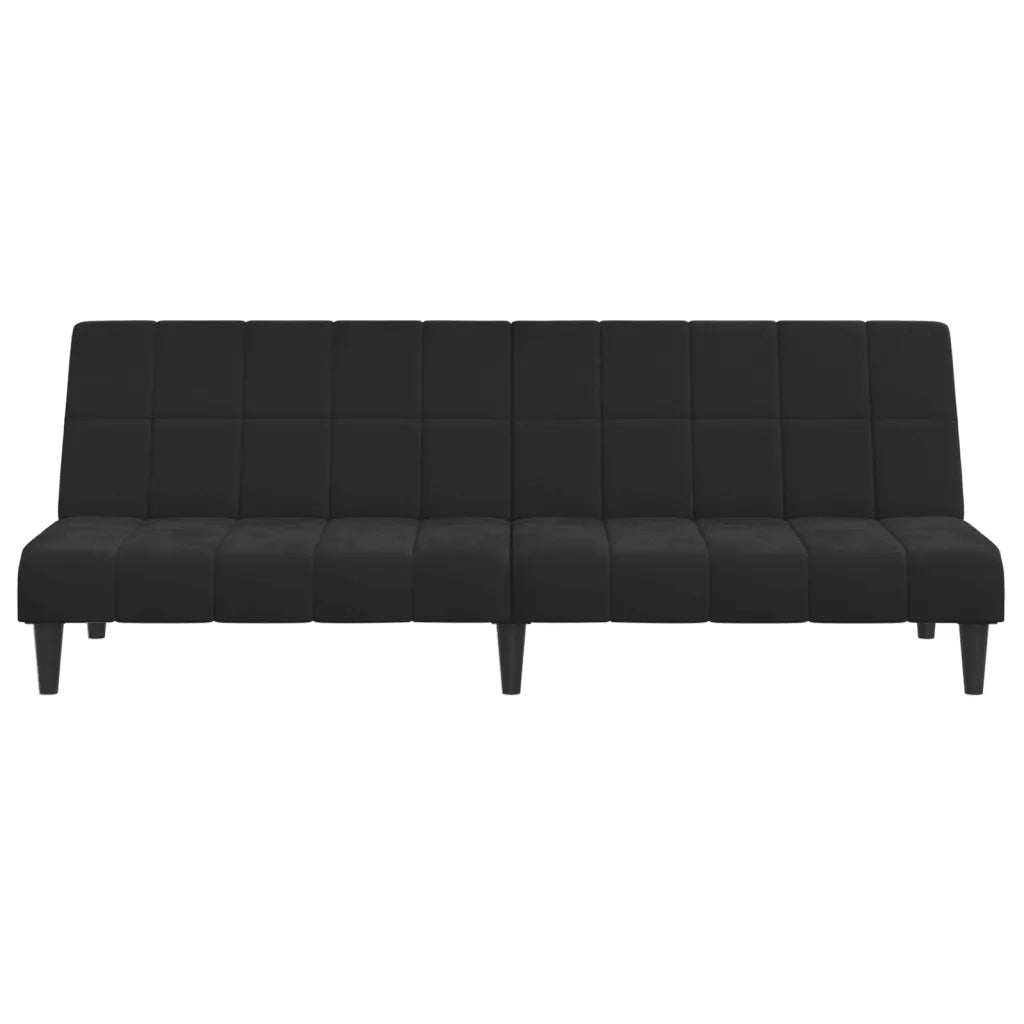 Divano Letto a 2 Posti Nero in Velluto 375844