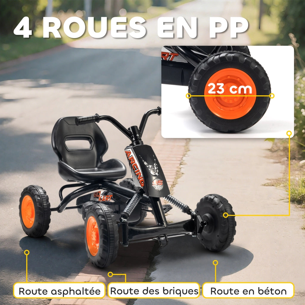 Karting per Bambini ¨C Minimal ¨C Nero 84x54x56 cm
