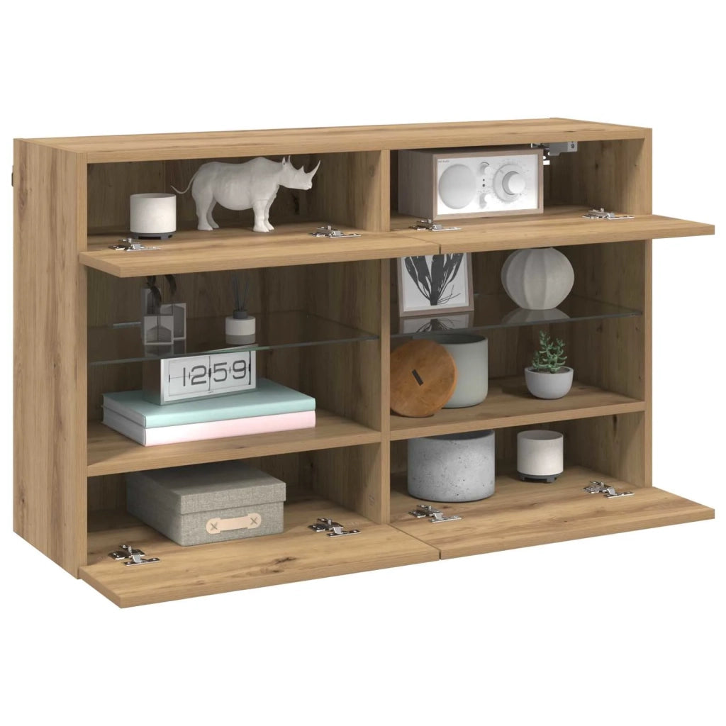 Mobile TV da Parete | Armadietto TV | Mobile Porta TV Rovere artigianale 98,5 x 30 x 60,5 cm