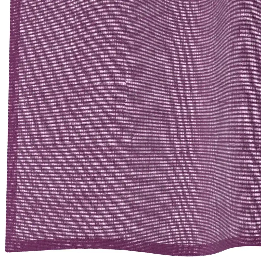 Tende in Voile con Occhielli 2 pz Viola 140x140 cm
