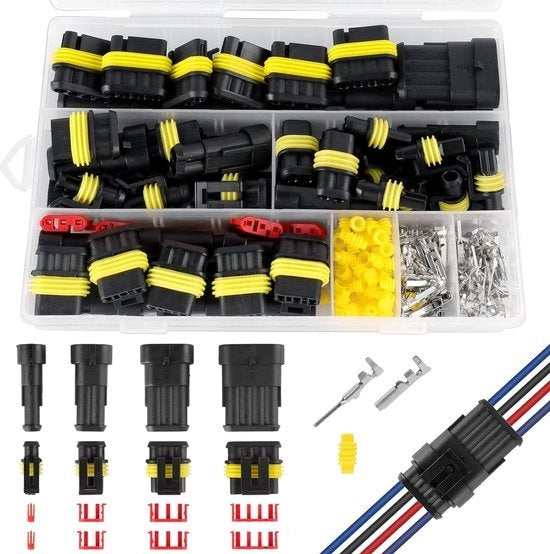 352 pezzi di presa di corrente per veicoli, impermeabili, 1/2/3/4 poli, connettori veloci, cavi, 1/2/3/4 poli, Superseal, connettori impermeabili per auto, motocicletta, barca, camion.