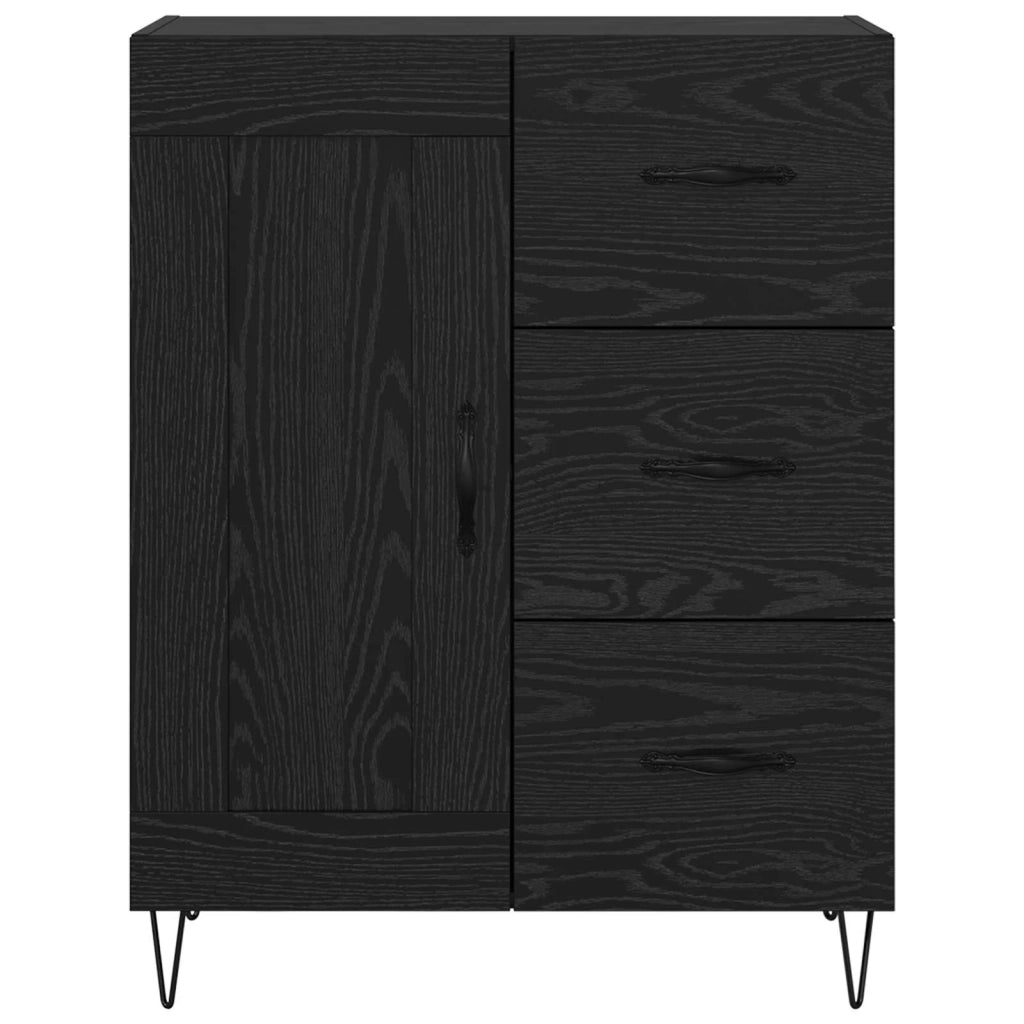 Credenza Rovere Nero 69,5 x 34 x 90 cm Legno ingegnerizzato 881620