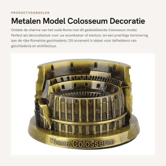 Colosseo Model - Realizzato in Ferro Battuto - Decorazione Per Ambiente - Ornamenti - Souvenir Turistico - Alta Qualità Finitura - 13 cm