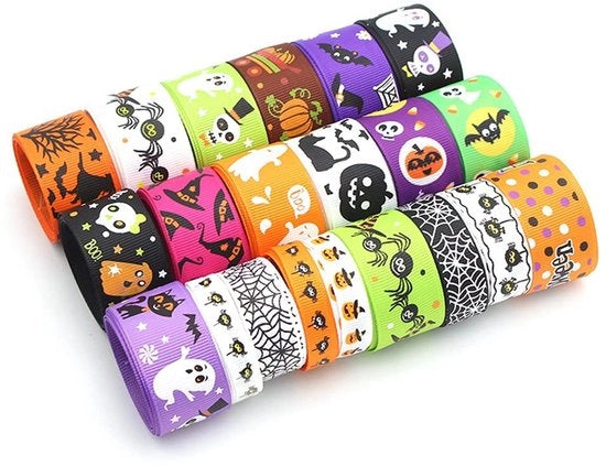 Set di decorazioni per nastro - Lint decorativo - Cadeau lint - Lint per nastro - Set di 12 pezzi (6-25 mm)