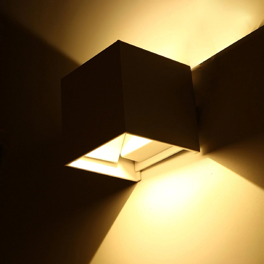 Applique cubo LED 40W doppio fascio luce per esterni IP65 lampada parete regolabile facciate 4000lm 230V CORTEN 3000K
