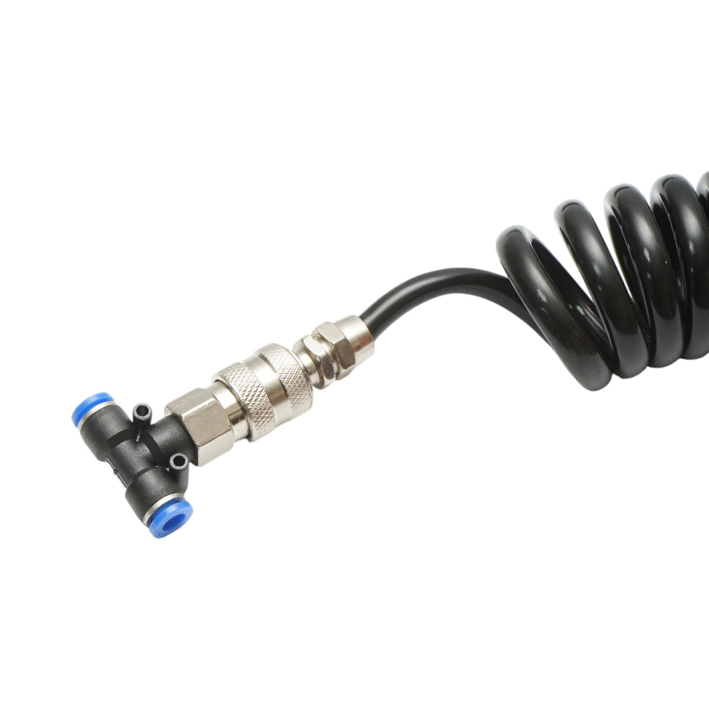 Pistola di soffiaggio ad aria compressa con ugello da 120 mm, tubo a spirale in PU da 5 m e connettore rapido a T