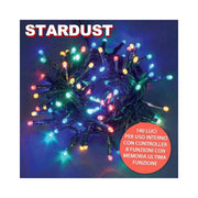 Trade Shop - Catena Luci Natalizie 140 Lucciole Multicolor Con Controller 8 Funzioni Stardust -