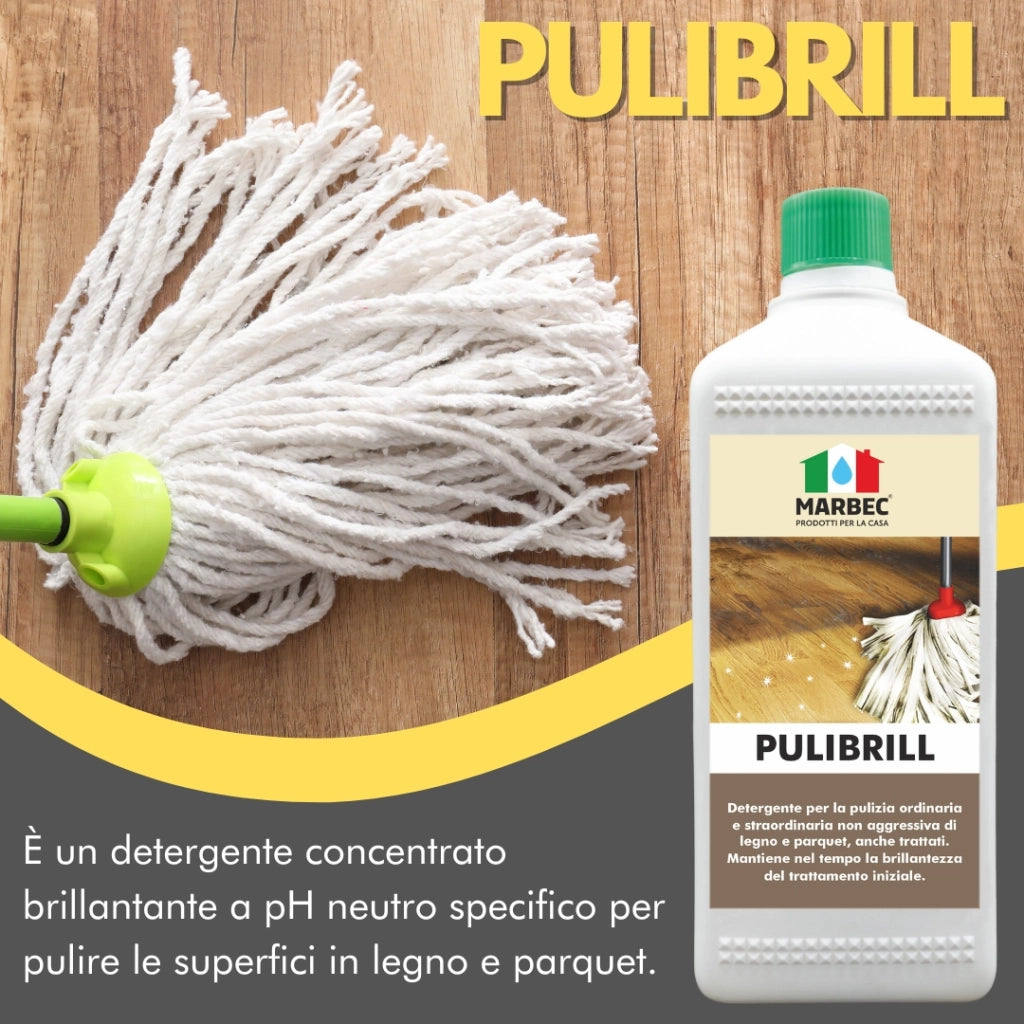 Come pulire il legno PULIBRILL   1LT + Tampone in Melammina