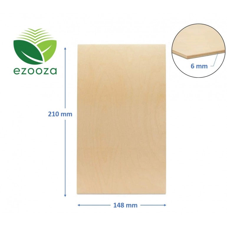 10 fogli pannello compensato 6 mm Pioppo A5 - 148 x 210 mm