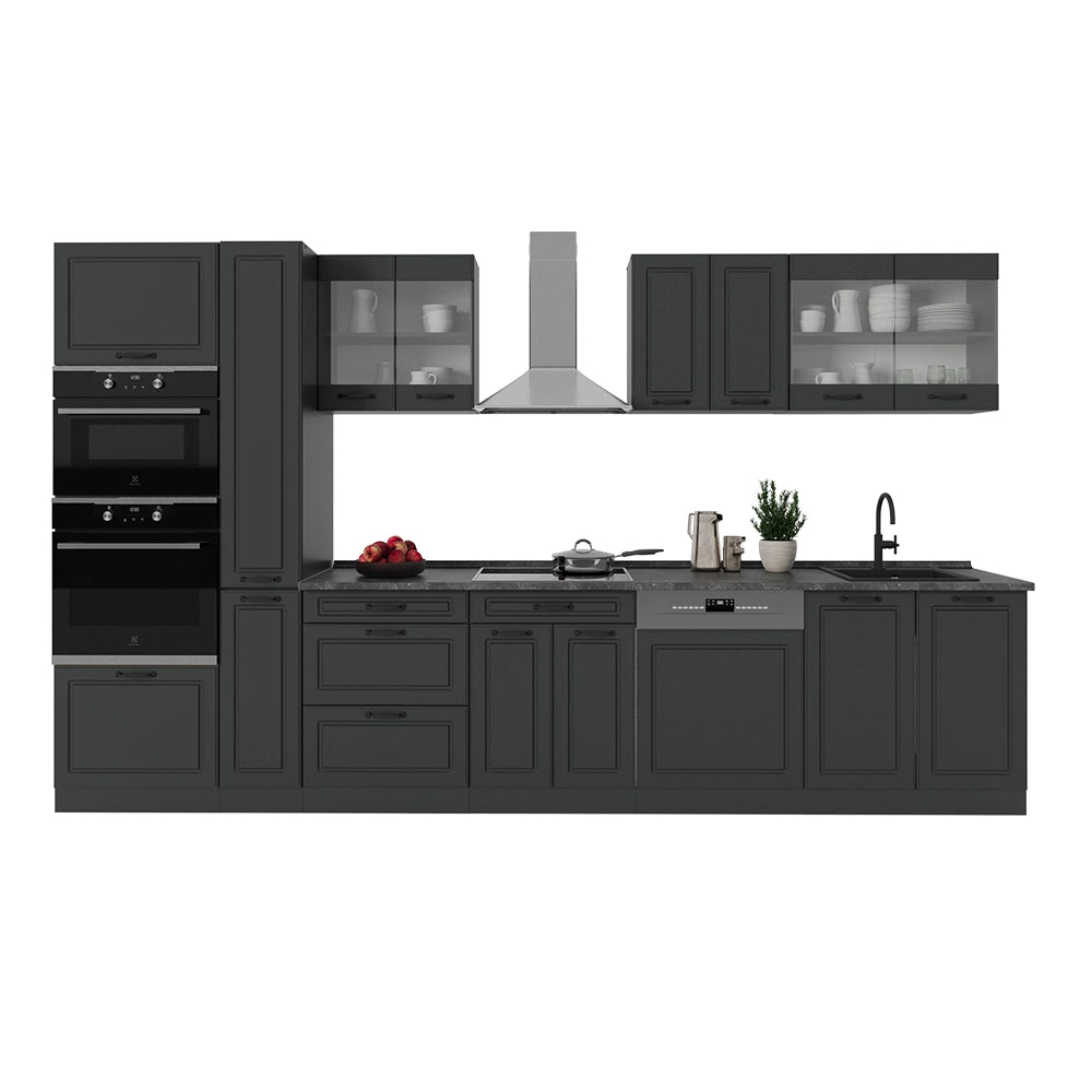 Vicco Cucina completa  Casa di campagna antracite/antracite 350 cm , PL Antracite
