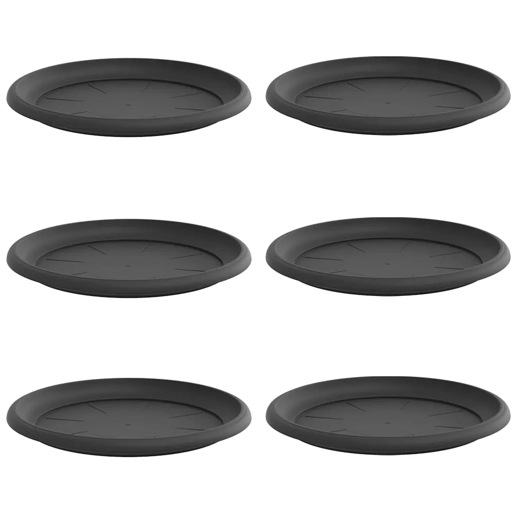 Vassoio Rotondo per Fiori 6 pz Nero ? 14 x 2 cm Plastica CFW7322296