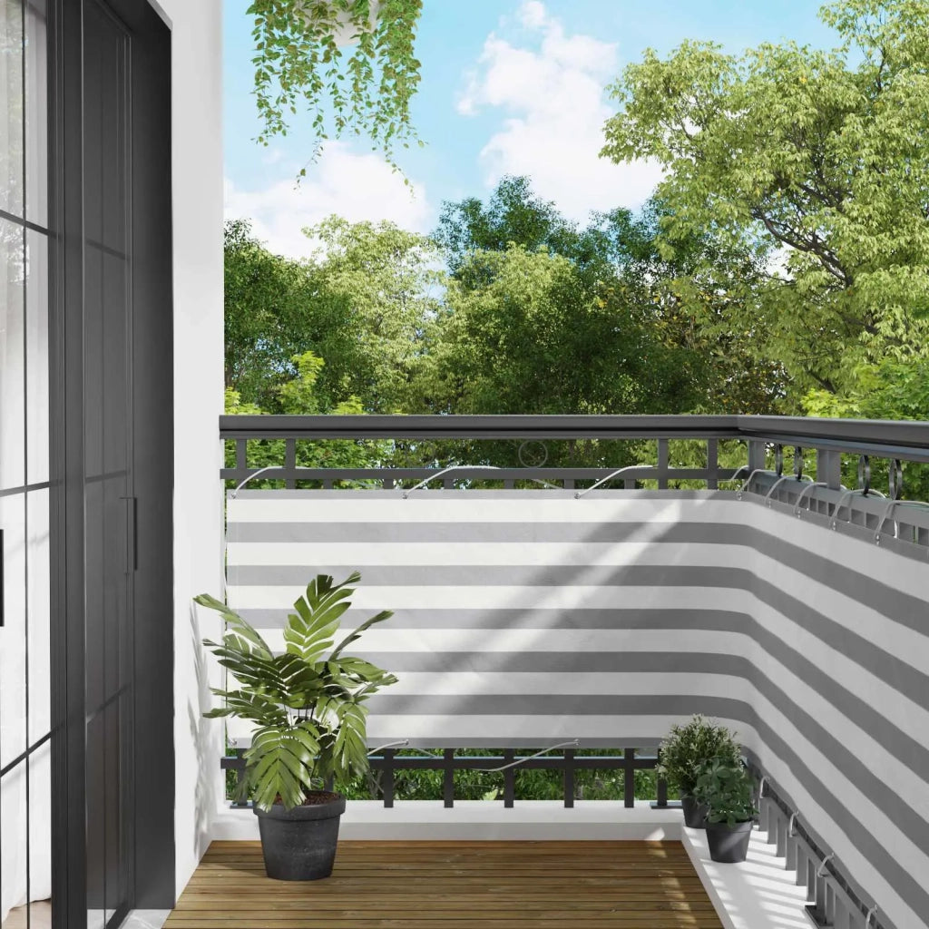 Schermo da balcone-Pannello per balcone Grigio chiaro e bianco 75 x 800 cm